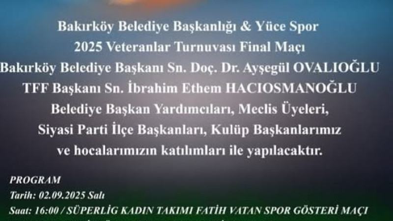 Bakırköy Veteranlar’da Final Günü
