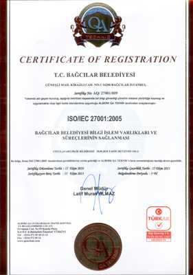 Bağcılar Belediyesi ISO 27001 Belgesi Hakkına Sahip Oldu